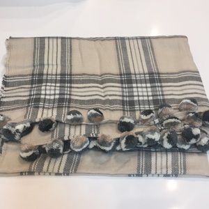 J Crew Pom Pom scarf